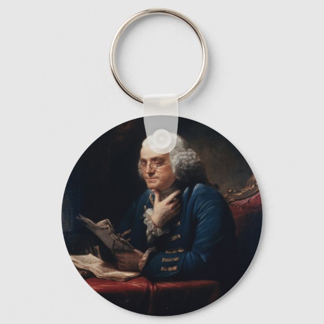 Thumb Portrait, Benjamin Franklin Founding Father Key Ring (Front)