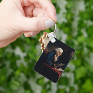 Thumb Portrait, Benjamin Franklin Founding Father Key Ring