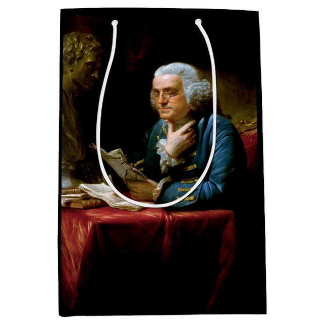 Thumb Portrait, Benjamin Franklin Founding Father Medium Gift Bag (Front)