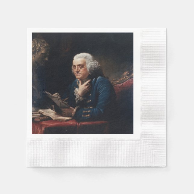 Thumb Portrait, Benjamin Franklin Founding Father Napkin (Front)