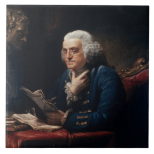 Thumb Portrait, Benjamin Franklin Founding Father Tile