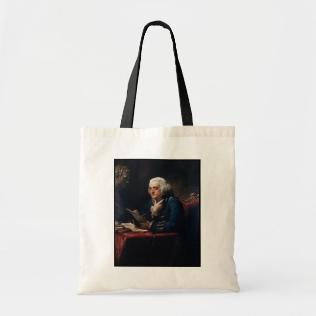 Thumb Portrait, Benjamin Franklin Founding Father Tote Bag (Front)