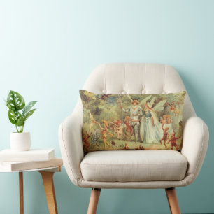 Thumbelina and Prince Wedding, Vintage Fairy Tales Lumbar Cushion