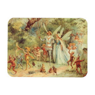 Thumbelina and Prince Wedding, Vintage Fairy Tales Magnet