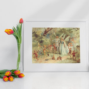 Thumbelina and Prince Wedding, Vintage Fairy Tales Poster