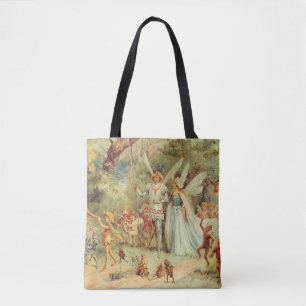 Thumbelina and Prince Wedding, Vintage Fairy Tales Tote Bag