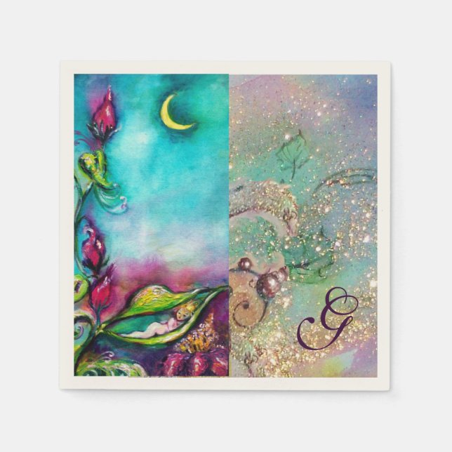 THUMBELINA BABY SHOWER MONOGRAM NAPKIN (Front)