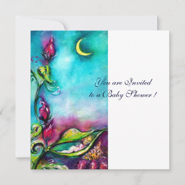 THUMBELINA , BABY SHOWER ,White Invitation (Front)