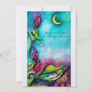 THUMBELINA ,blue pink red white ice metallic Invitation
