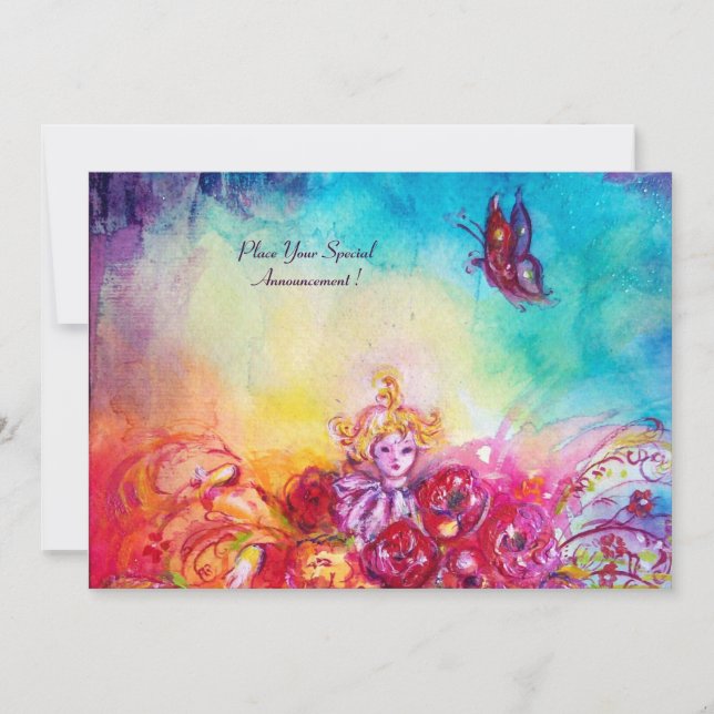 THUMBELINA,FLOWER BASKET AND BUTTERFLY INVITATION (Front)