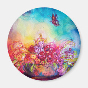 THUMBELINA,FLOWER BASKET AND BUTTERFLY MAGNET