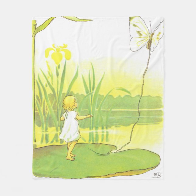 Thumbelina Girl's Room Pastel Fleece Blanket (Front)