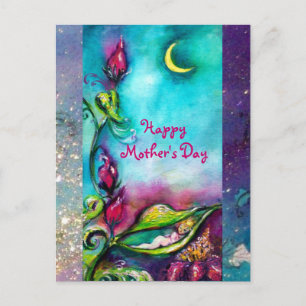 THUMBELINA SLEEPING BETWEEN ROSE LEAVES POSTCARD