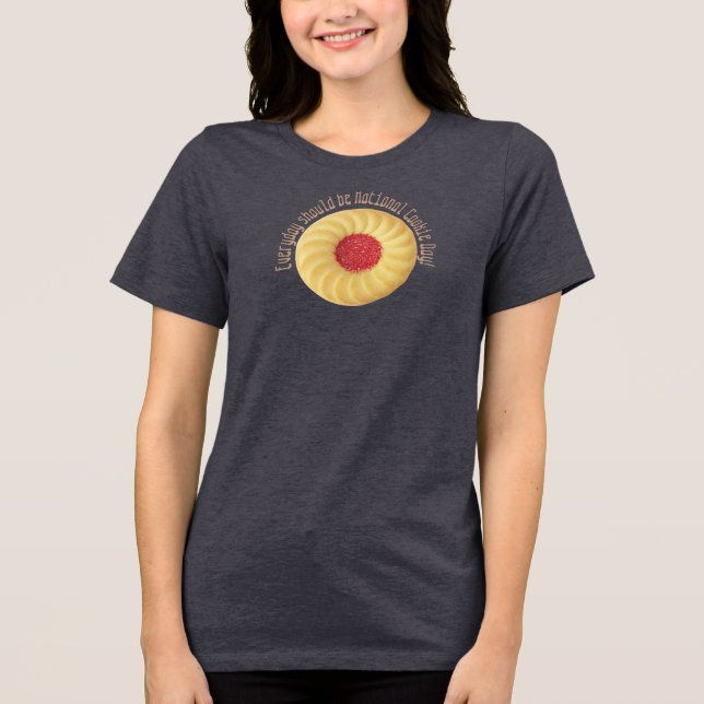 Thumbprint Cookie National Cookie Day Everyday Tri-Blend Shirt (Front)