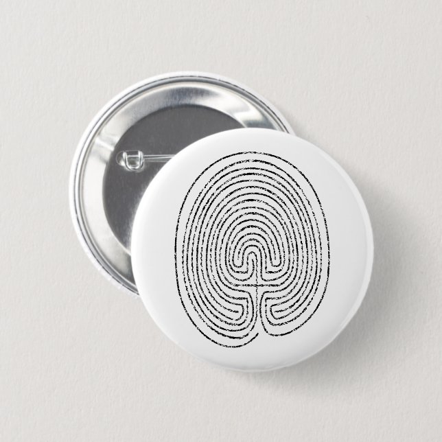 Thumbprint Labyrinth -  6 Cm Round Badge (Front & Back)