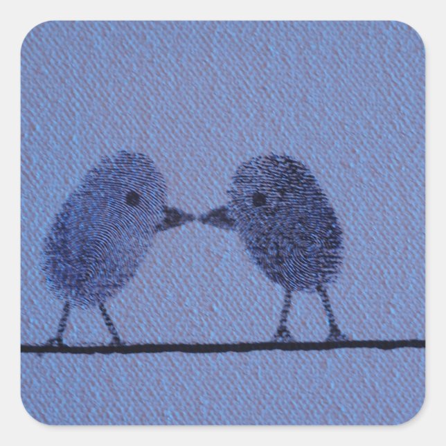 Thumbprint Lovers Square Sticker (Front)