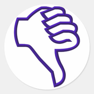 Thumbs down classic round sticker