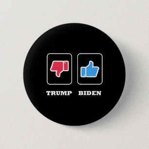 Thumbs Down For Trump And Thumbs Up For J. Biden  6 Cm Round Badge