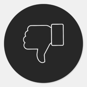 Thumbs Down, Funny, Jokes, Sarcastic  Classic Round Sticker
