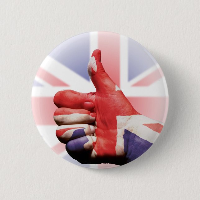 Thumbs up! 6 cm round badge (Front)