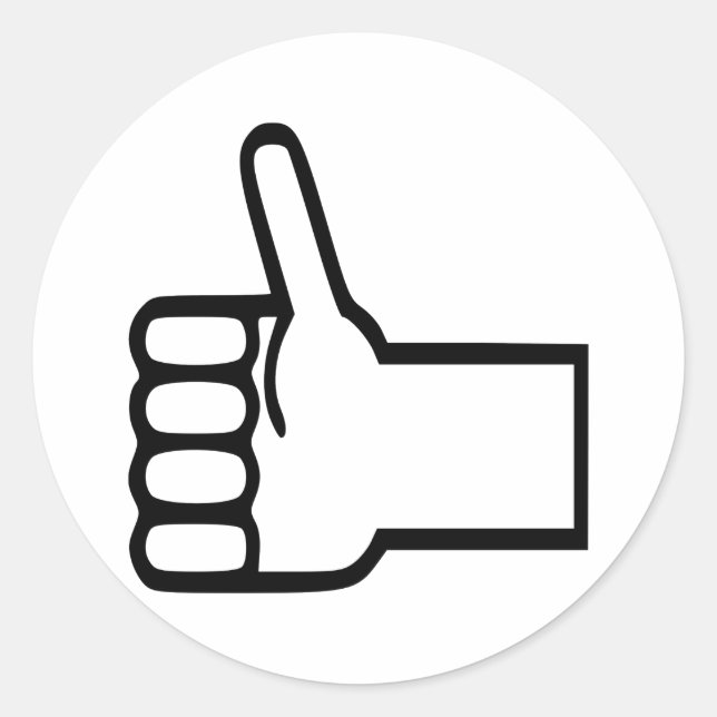 Thumbs up classic round sticker (Front)