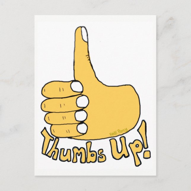 Thumbs Up Congratulations Cartoon Postcard (Front)