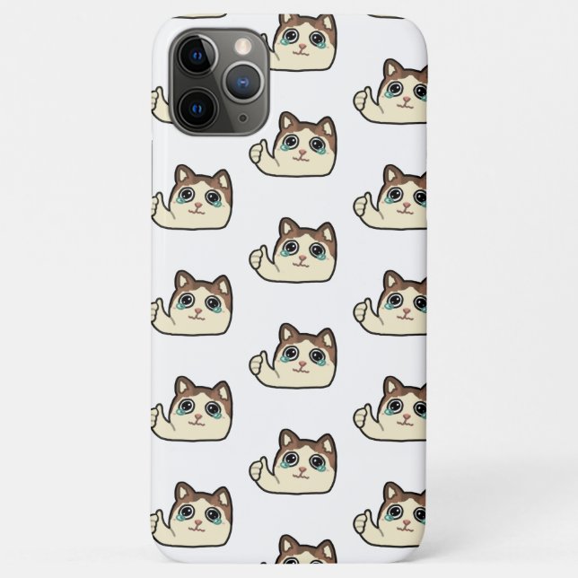 thumbs up crying cat Case-Mate iPhone case (Back)