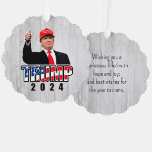 Thumbs Up Donald Trump 2024 Tree Decoration Card