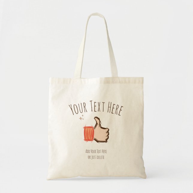 Thumbs Up Emoji, Hand drawn. Customisable Template Tote Bag (Front)
