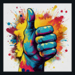 Thumbs Up Explosion – Bold and Playful Pop Art Poster<br><div class="desc">Add a burst of color and positivity with this bold thumbs-up explosion design. Ideal for fans of dynamic,  playful,  and retro pop art styles,  bringing a fun and energetic touch to any item.</div>
