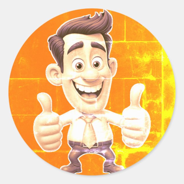 Thumbs Up, Fingers, Like Classic Round Sticker (Front)