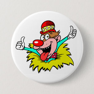 Thumbs Up, fun clown, 7.5 Cm Round Badge