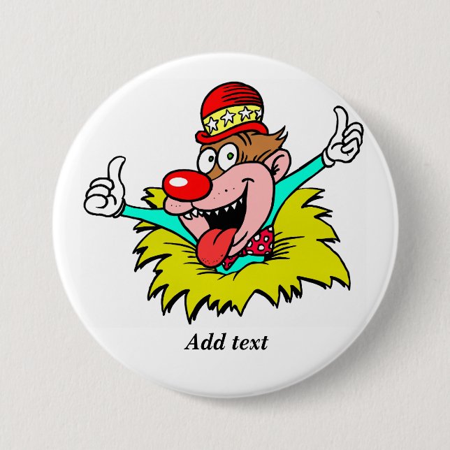 Thumbs Up, fun clown TEMPLATE, 7.5 Cm Round Badge (Front)