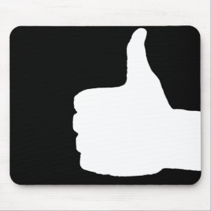 Thumbs Up Gesture, Black Back Mouse Pad