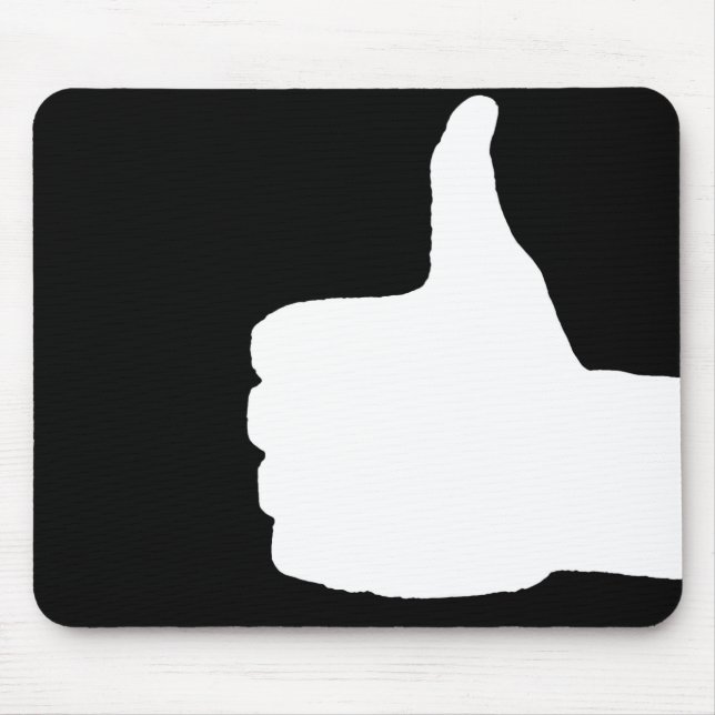 Thumbs Up Gesture, Black Back Mouse Pad (Front)