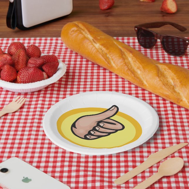 Thumbs Up Gesture Paper Plate (Picnic)