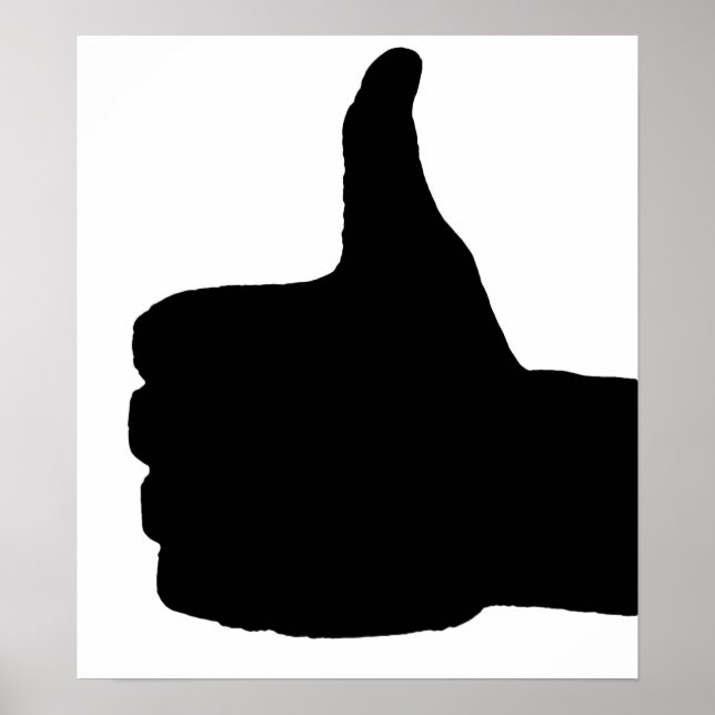 Thumbs Up Gesture, White Back Poster (Front)