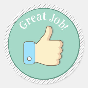 Thumbs Up Great Job  Classic Round Sticker