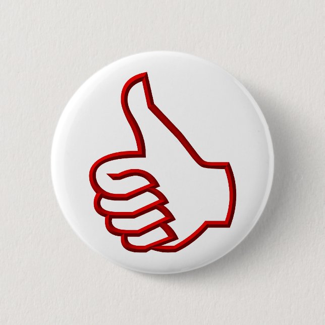 Thumbs Up hand 6 Cm Round Badge (Front)