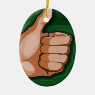 Thumbs up Hand Funny Photo Custom Graphic Design Ceramic Tree Decoration