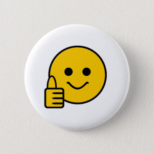 Thumbs Up Happy Yellow Face 6 Cm Round Badge