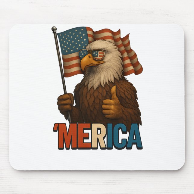 Thumbs Up Merica Eagle Funny and Patriotic Mouse Pad (Front)
