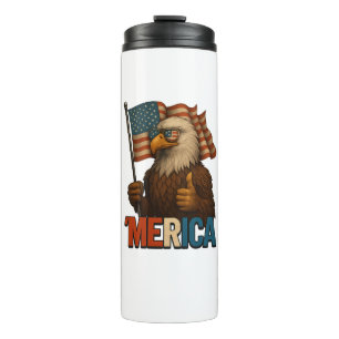 Thumbs Up Merica Eagle Funny and Patriotic Thermal Tumbler