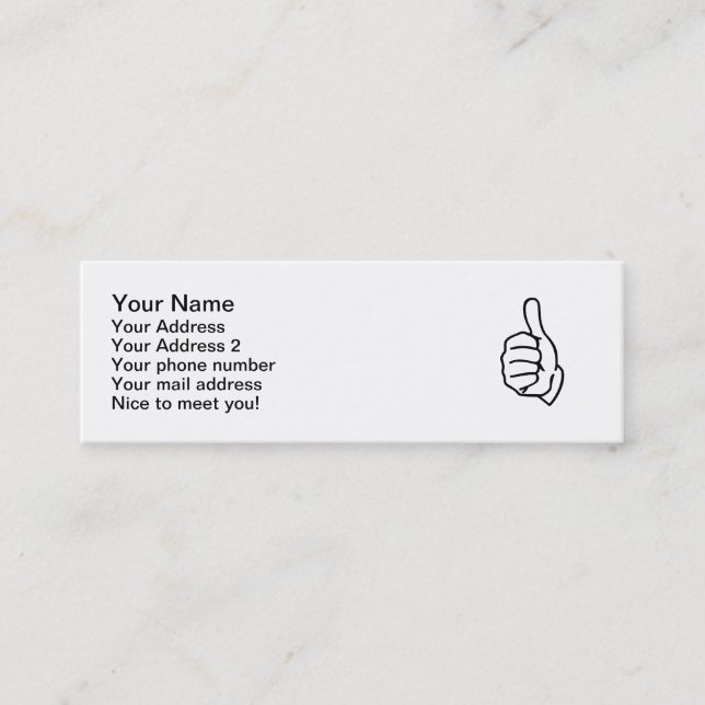 Thumbs up mini business card (Front)
