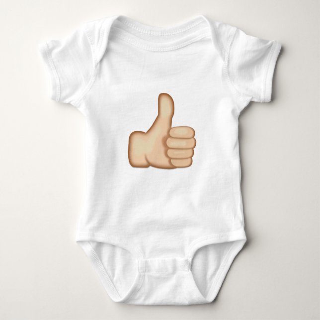 Thumbs Up Sign Emoji Baby Bodysuit (Front)