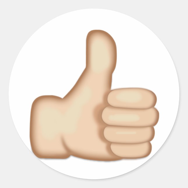 Thumbs Up Sign Emoji Classic Round Sticker (Front)