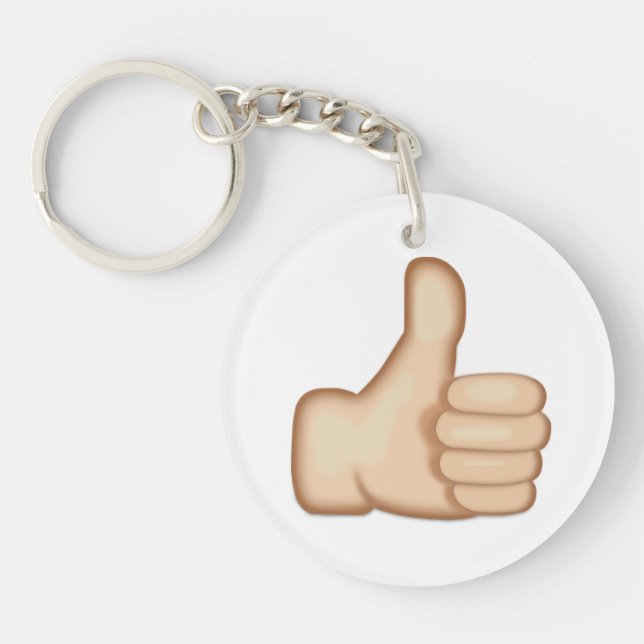 Thumbs Up Sign Emoji Key Ring (Front)