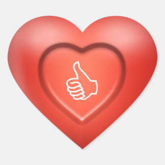Thumbs Up Sign Red Heart Sticker