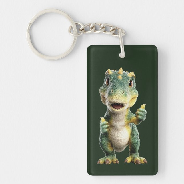 Thumbs Up T Rex  Key Ring (Front)