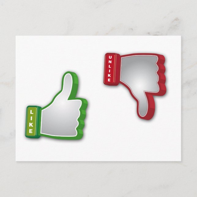 Thumbs  Up Thumbs Down Postcard (Front)